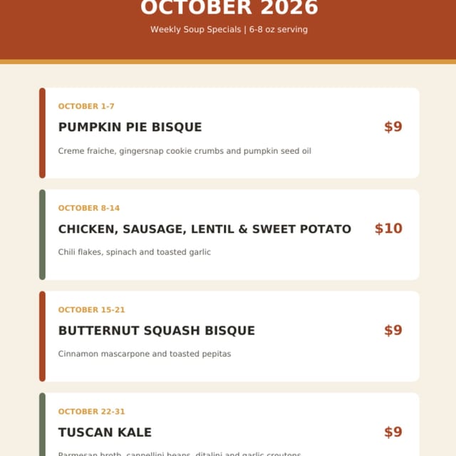 Monthly Soup Series