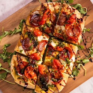 Caprese Flatbread Beef Pepperoni